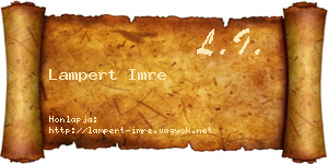 Lampert Imre névjegykártya